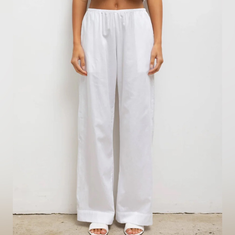 LESET White Yoko Cotton Pocket Pants